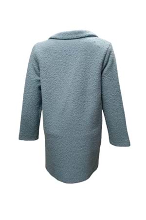 Kaside K3401 Kadın Buklet Kısa Kaşe Kaban - K3401 - Mavi - ST01337-Mavi-XL