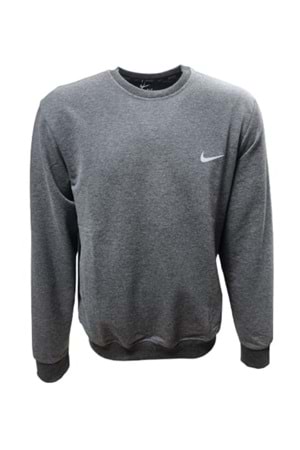 Nike N1090 Erkek Büyük Beden İki İplik Sıfır Yaka Sweatshirt - ST01405-Antrasit-4XL