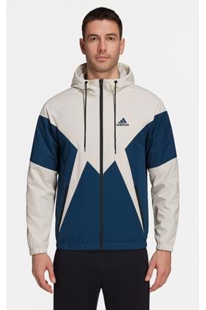 Adidas A03471 Erkek The Run Rain Kapüşonlu Yağmurluk - ST01771-İndigo-S