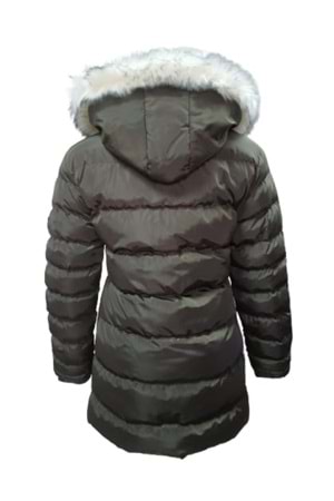 Jenerik J01804 Çocuk Kız Şişme Dolum Kapüşonlu Mont - J01804 - Haki
