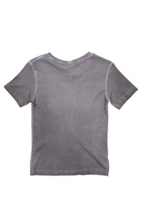 Myzen Kadın Newport Baskılı Yıkamalı Crop T-shirt M-03436 - Açık Kahverengi - L