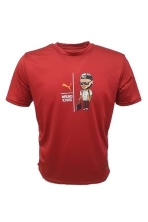 Mtn M02293 Mauro Icardi OversizeTasarım Baskılı Kısa Kol T-shirt - Kırmızı