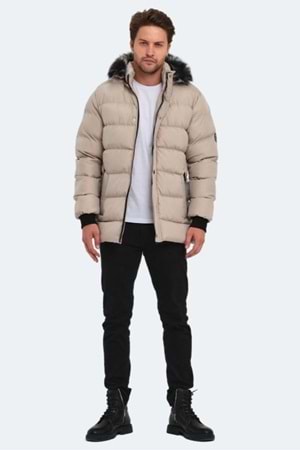 Slazenger ST23JE027 Heck Erkek Kapüşonlu Şişme Mont - Slazenger - Taş