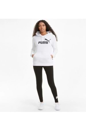Puma Ess Logo Hoodie Tr 586791_02 Kadın Kapüşonlu Sweatshirt - Beyaz - ST02667-Beyaz-M
