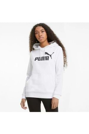 Puma Ess Logo Hoodie Tr 586791_02 Kadın Kapüşonlu Sweatshirt - Beyaz - ST02667-Beyaz-S