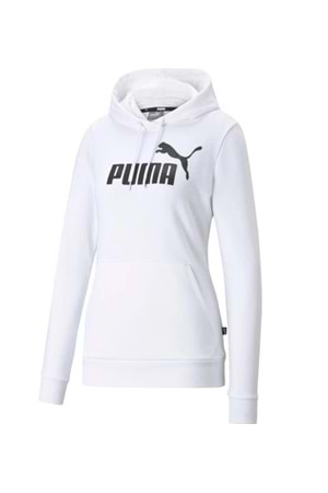 Puma Ess Logo Hoodie Tr 586791_02 Kadın Kapüşonlu Sweatshirt - Beyaz - ST02667-Beyaz-S