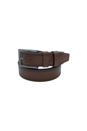 Oxranch O02668 Erkek Hakiki Deri Dikiş Desenli 4,5 Cm Kemer - Oxranch - Kahverengi - ST02668-Kahverengi-135