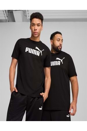 Puma 682532 Ess No.1 Logo Tee Erkek Siyah Spor Kısa Kollu T-shirt - Puma - Siyah