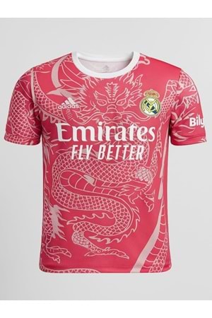 Real Madrid R02845 Mbappe Dragon Desenli Özel Konsept Forması - Pembe - ST02845-Pembe-116