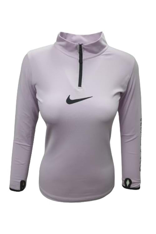 Nike 0743 Kadın Kolu Baskılı Pro Crop Sweatshirt