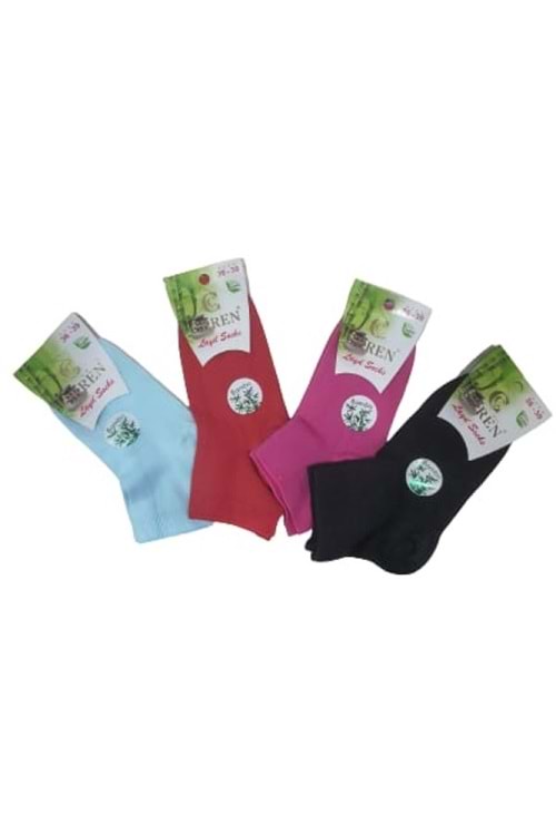 Ceren Kadın Bambu Layd Socks Patik Çorap (4 Paket) C 00273