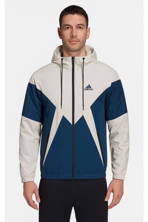 Adidas A03471 Erkek The Run Rain Kapüşonlu Yağmurluk