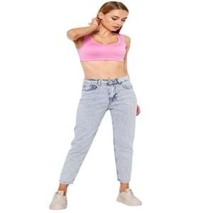 Hacker Kadın Denim Boyfriend Kar Yıkama Kot Pantolon Mona T133-768