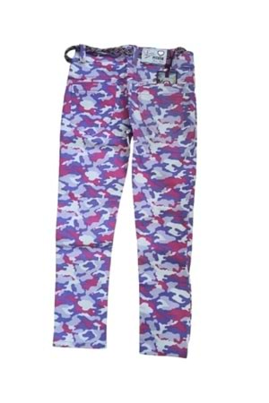 Pıtırık P00029 Çocuk Kız Desenli Likralı Kot Pantolon - Mor