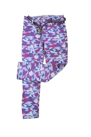 Pıtırık P00029 Çocuk Kız Desenli Likralı Kot Pantolon - Mor