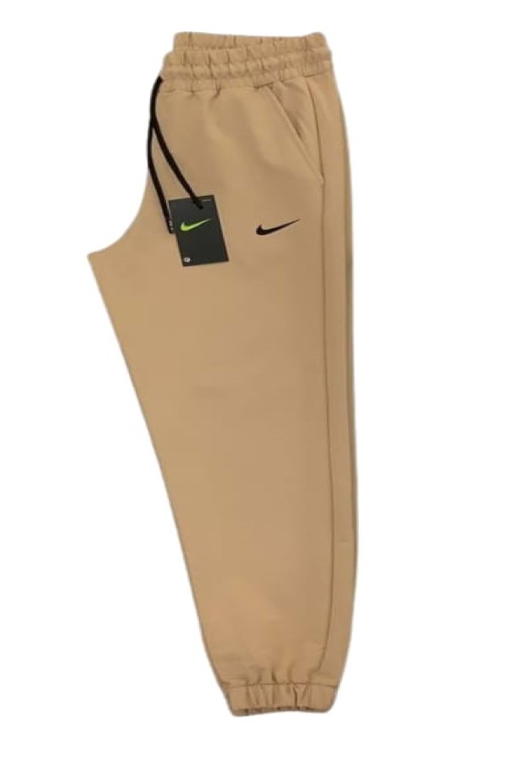 Nike 4020 Kadın Compak Penye Joger Paça Eşofman Alt - Bej - ST00097-Bej-M