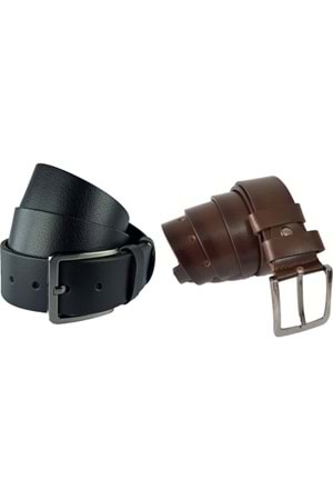 Oxranch O00129 Erkek Deri Spor Desenli Kot Pantolon 2'li 4 Cm Kemer - Siyah - ST00129-Siyah-115