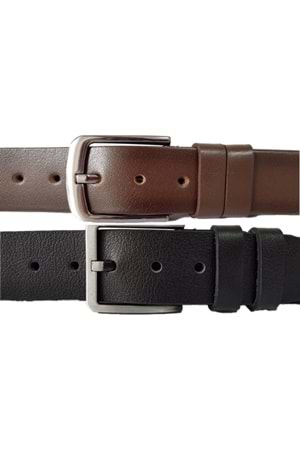 Oxranch O00129 Erkek Deri Spor Desenli Kot Pantolon 2'li 4 Cm Kemer - Siyah - ST00129-Siyah-115