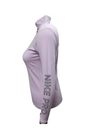 Nike 0743 Kadın Kolu Baskılı Pro Crop Sweatshirt - Mor - ST00151-Mor-XL