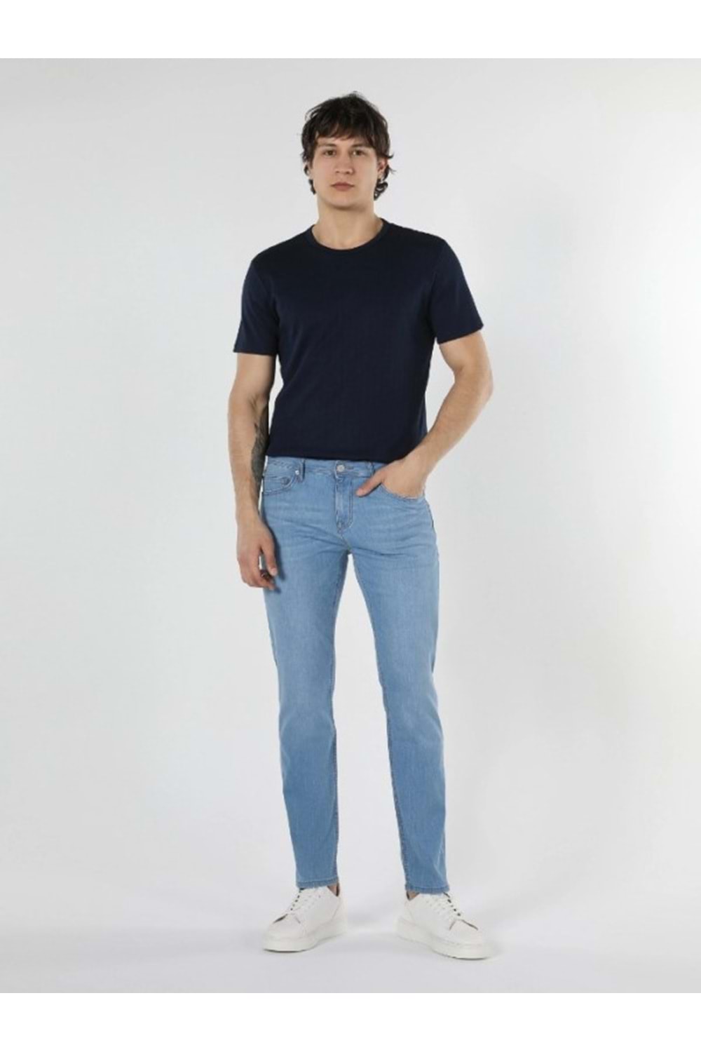 Hacker T 216-1680 Erkek Denim Tom Slim Licralı Kot Pantolon - Açık Mavi - ST00221-Açık Mavi-31