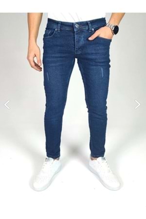 Hacker Tom T412-816 Erkek Denim Slim Likralı Kot Pantolon - Mavi - ST00224-Mavi-34