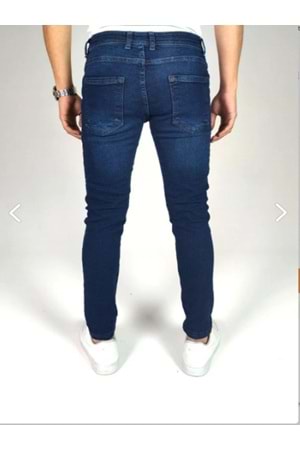 Hacker Tom T412-816 Erkek Denim Slim Likralı Kot Pantolon - Mavi - ST00224-Mavi-34