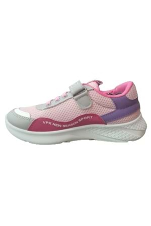 Bolimex ÇocuK Kız Cırtlı Bağcıklı Sneakers Spor Ayakkabı B-00233 - Pembe