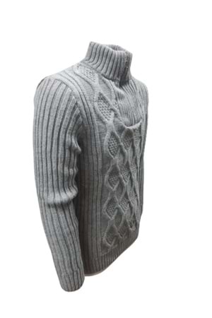 Ce-Ce C3179 Erkek Regular Fit Pamuklu Yarım Fermuarlı Dik Yaka Kazak - ST00265-Gri-XXL