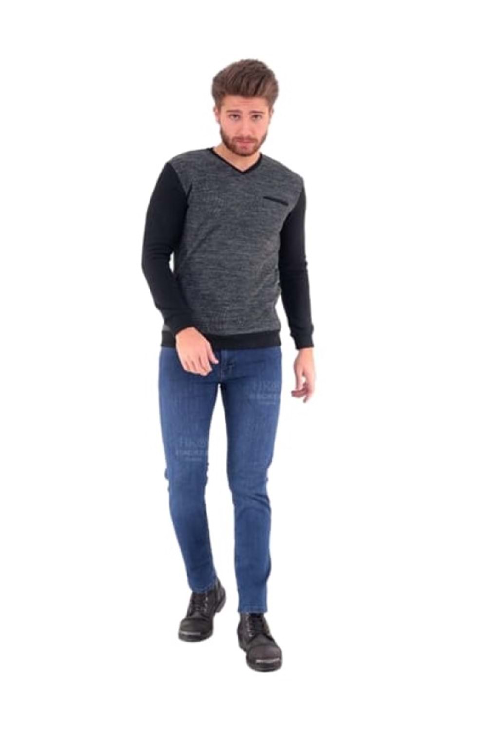 Hacker Erkek Denim Slim Likralı Kot Pantolon S 466-710 - Açık Mavi - 34