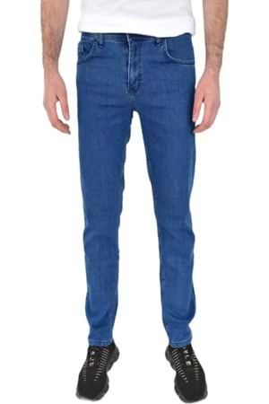 Hacker Tom T415-860 Erkek Denim Slim Likralı Kot Pantolon - Mavi - ST00368-Mavi-38