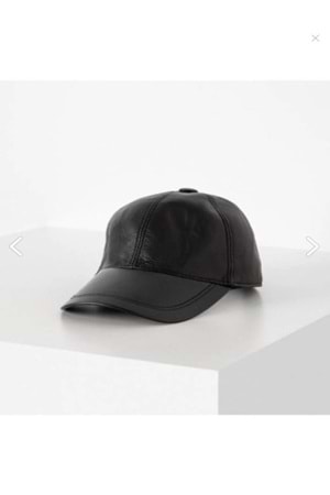 Thfabric T00611 Hakiki Deri Unisex Siyah Deri Cep Ayarlanabilir Şapka - ST00611-Siyah-TEK EBAT