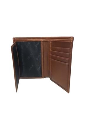 Gümüş G48 Erkek Deri Kartlık Cüzdan - Gümüş - Taba - ST00648-Taba-TEK EBAT