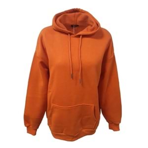 Z&M Fashion Z00728 Kadın Oversize Kapüşonlu Üç İplik Sweatshirt