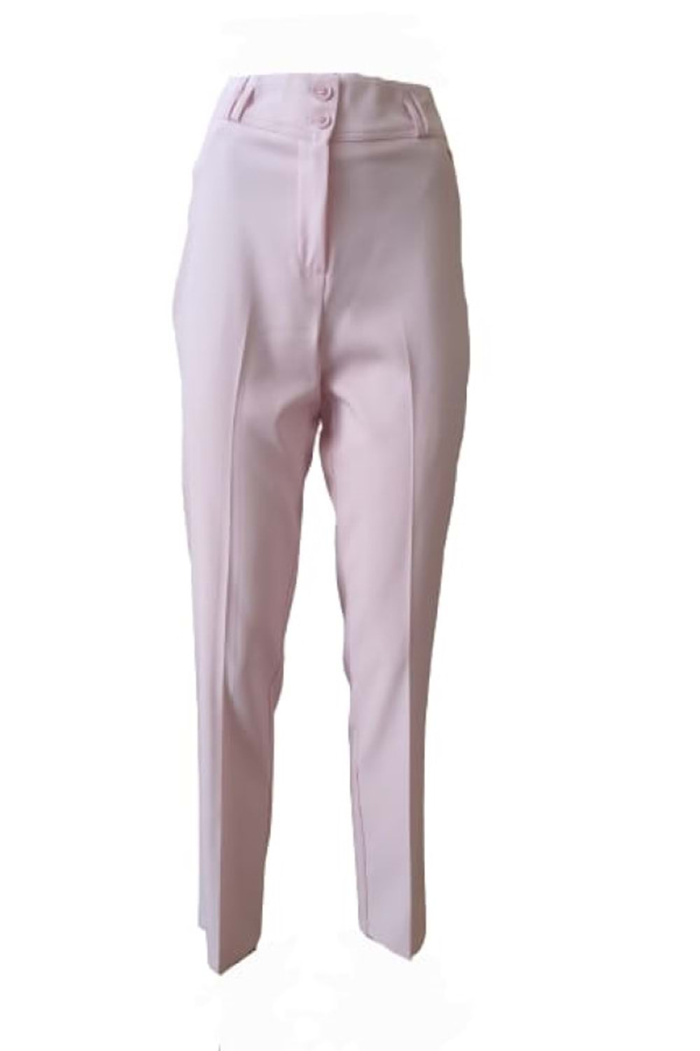 Kübra 3253 Kadın Klasik Bilekte Kumaş Pantolon - Pembe - 40