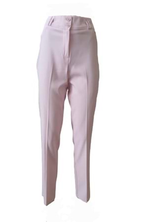 Kübra 3253 Kadın Klasik Bilekte Kumaş Pantolon - Pembe - 40