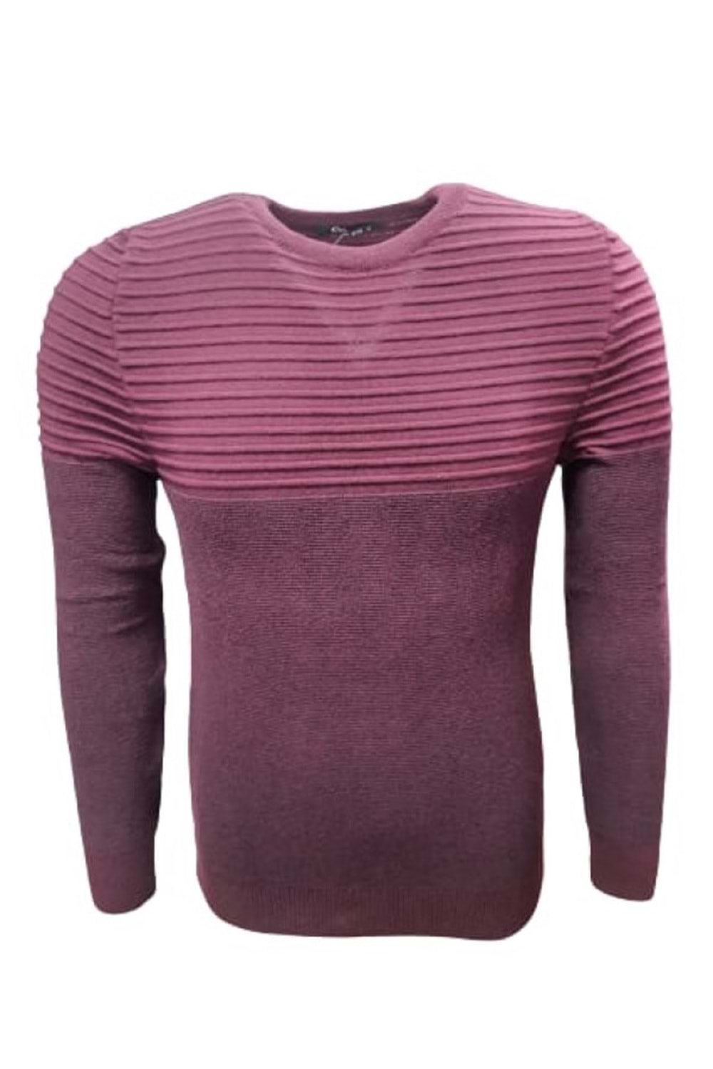 Ce-Ce C3532 Erkek Basic Triko Bisiklet Yaka İnce Kazak - C3532 - Bordo - ST00769-Bordo-XXL