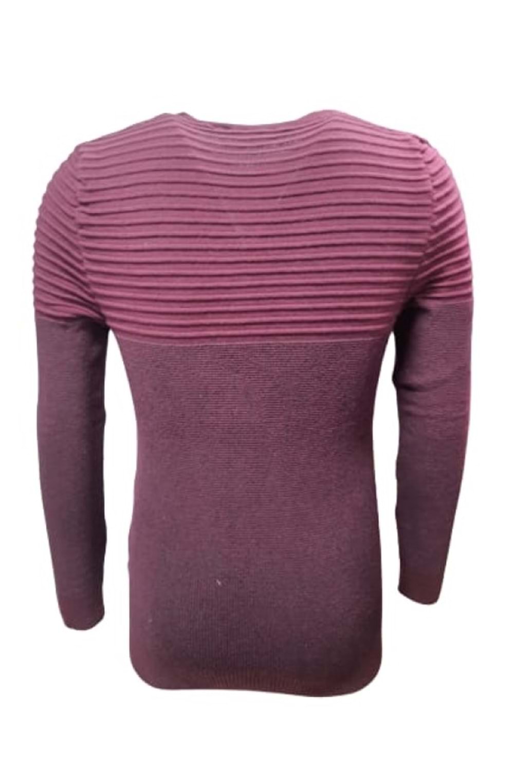 Ce-Ce C3532 Erkek Basic Triko Bisiklet Yaka İnce Kazak - C3532 - Bordo - ST00769-Bordo-XXL