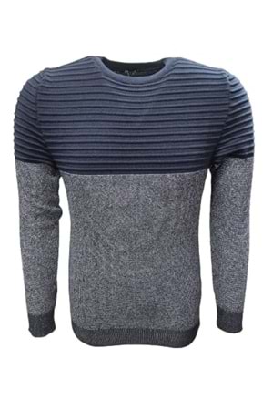 Ce-Ce C3532 Erkek Basic Triko Bisiklet Yaka İnce Kazak - C3532 - Lacivert - ST00769-Lacivert-L