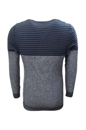 Ce-Ce C3532 Erkek Basic Triko Bisiklet Yaka İnce Kazak - C3532 - Lacivert - ST00769-Lacivert-L