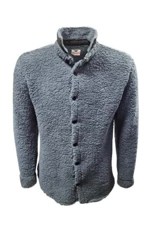 Yegua Y00788 Erkek Düz Kuzu Peluş Gömlek - Antrasit - ST00788-Antrasit-M