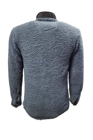 Yegua Y00788 Erkek Düz Kuzu Peluş Gömlek - Antrasit - ST00788-Antrasit-M