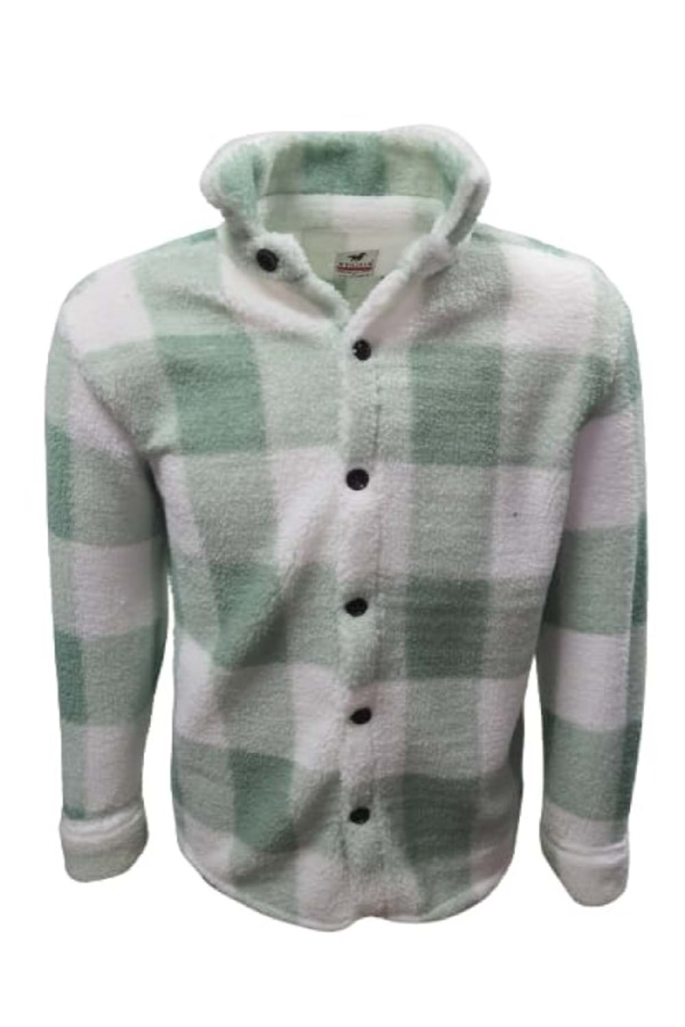 Yegua Y00789 Erkek Kareli Kuzu Peluş Gömlek - Y00789 - Yeşil - ST00789-Yeşil-XXL