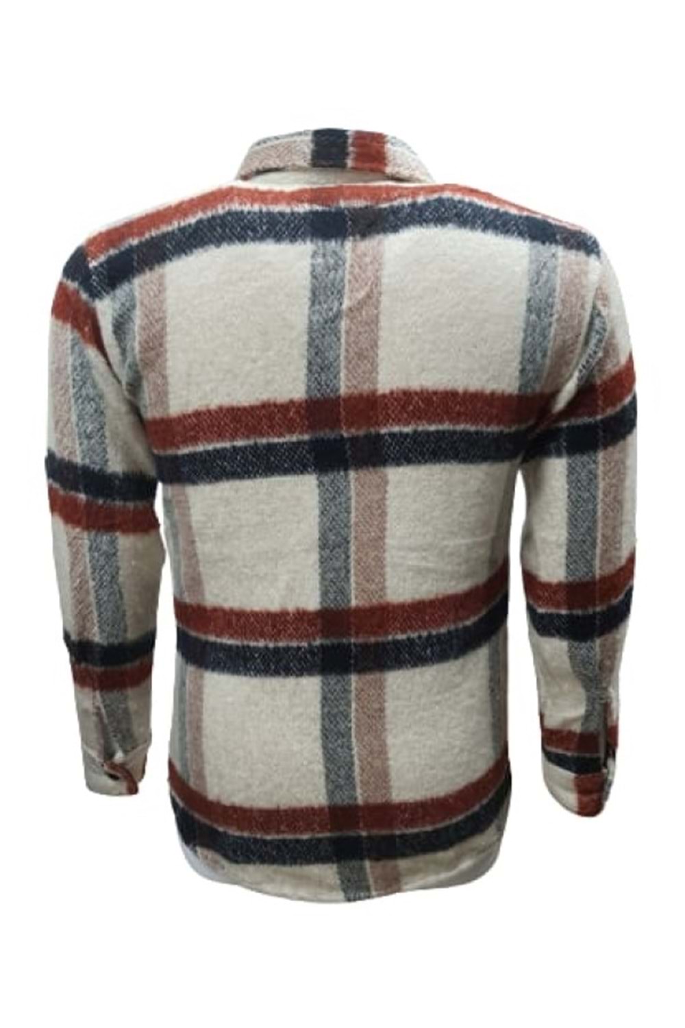 Yegua Y00806 Erkek Ekose Kareli Peluş Gömlek - Y00806 - Kahverengi - ST00806-Kahverengi-XXL