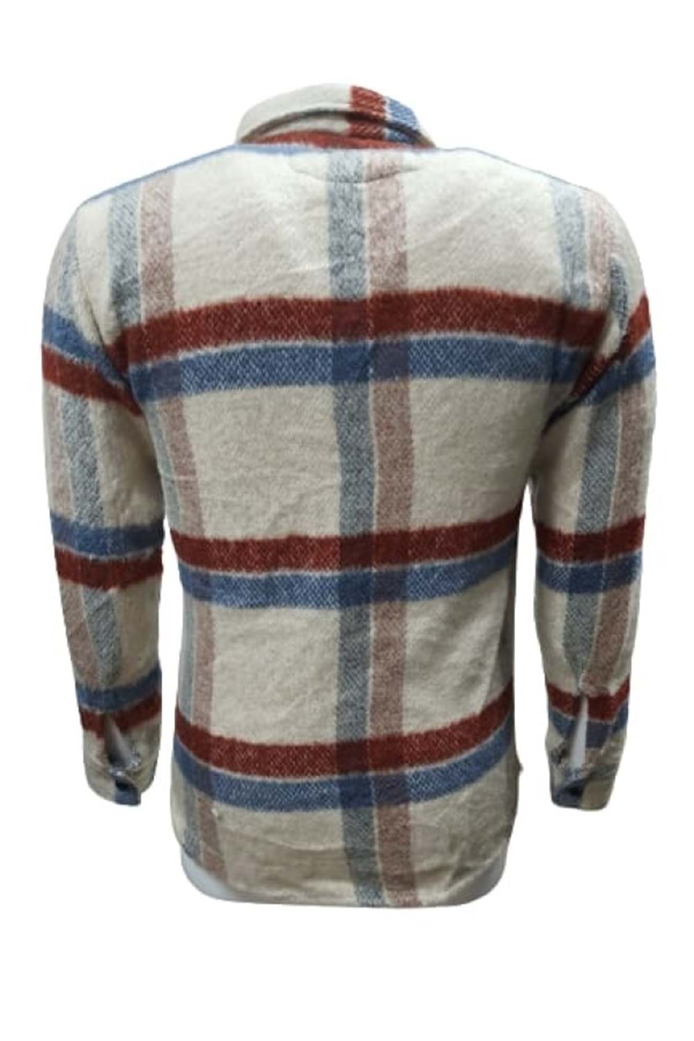 Yegua Y00806 Erkek Ekose Kareli Peluş Gömlek - Y00806 - Mavi - ST00806-Mavi-L