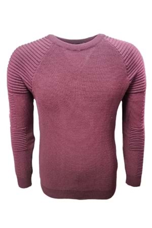 Ce-Ce C3733 Erkek Basic Triko Bisiklet Yaka İnce Kazak - C3733 - Bordo - ST00808-Bordo-M