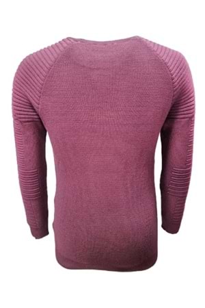 Ce-Ce C3733 Erkek Basic Triko Bisiklet Yaka İnce Kazak - C3733 - Bordo - ST00808-Bordo-M