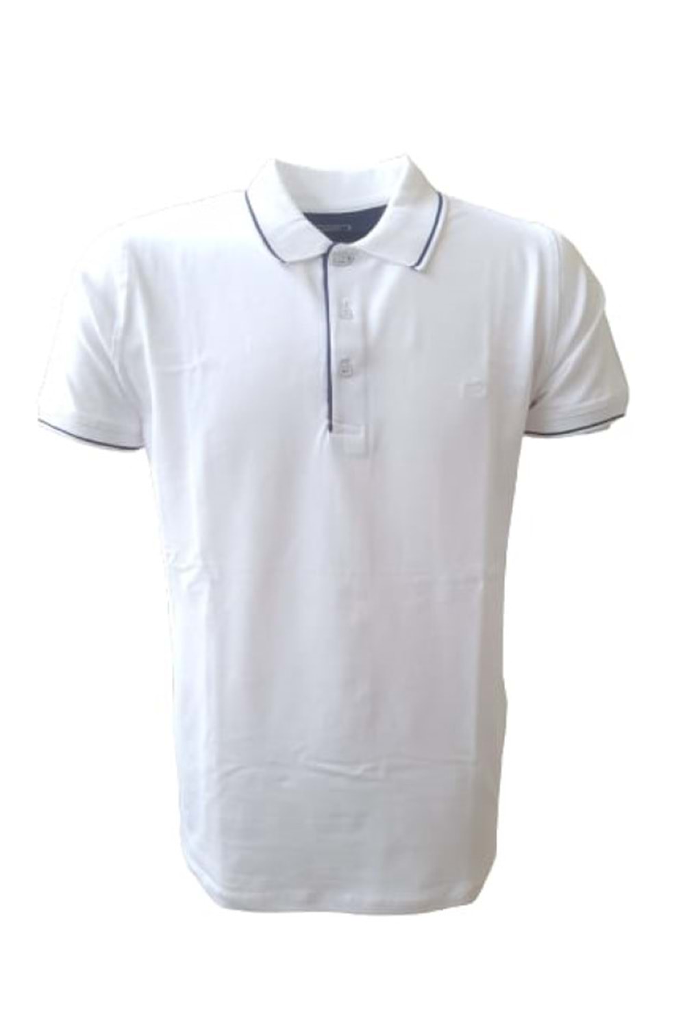 Rey Polo Erkek Basic Polo Yaka Kısa Kol T-shirt 466 - Beyaz - L