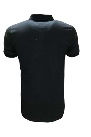 Rey Polo Erkek Basic Polo Yaka Kısa Kol T-shirt 434 - Siyah - L