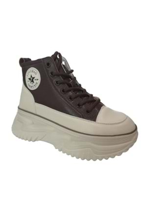 Gamelu 23Kz Gınza Kadın Kalın Taban Sneakers Bot - Kahverengi - ST01056-Kahverengi-39
