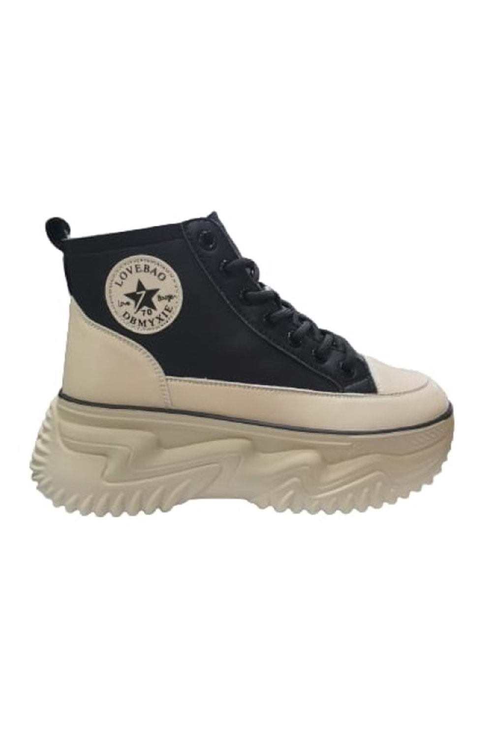 Gamelu 23Kz Gınza Kadın Kalın Taban Sneakers Bot - Siyah - ST01056-Siyah-36